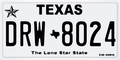 TX license plate DRW8024