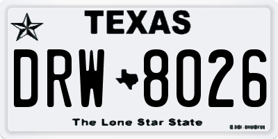 TX license plate DRW8026