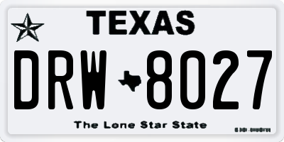 TX license plate DRW8027