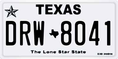 TX license plate DRW8041