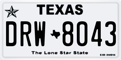 TX license plate DRW8043