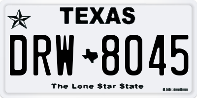 TX license plate DRW8045