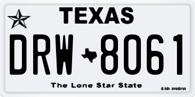 TX license plate DRW8061