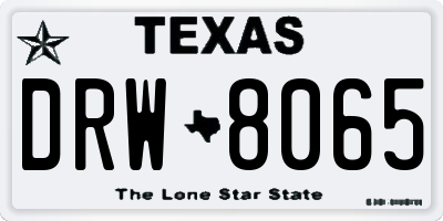 TX license plate DRW8065