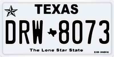 TX license plate DRW8073