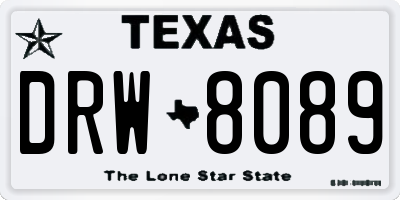 TX license plate DRW8089