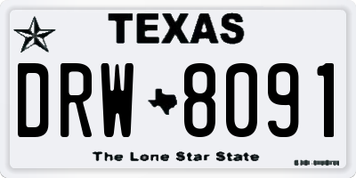 TX license plate DRW8091