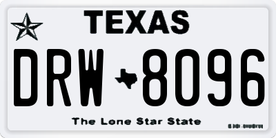 TX license plate DRW8096