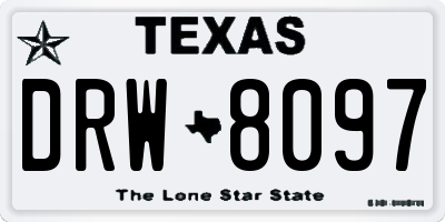 TX license plate DRW8097
