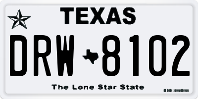TX license plate DRW8102