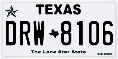 TX license plate DRW8106