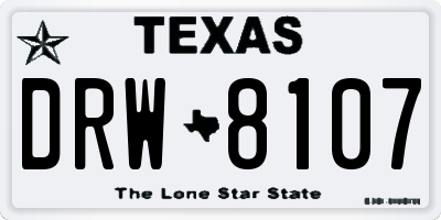 TX license plate DRW8107