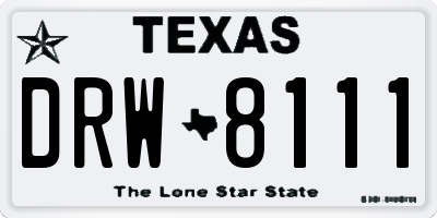 TX license plate DRW8111