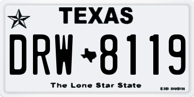 TX license plate DRW8119