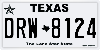 TX license plate DRW8124