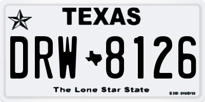 TX license plate DRW8126
