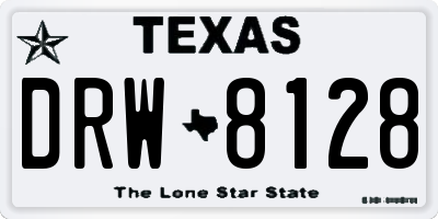 TX license plate DRW8128