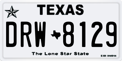 TX license plate DRW8129