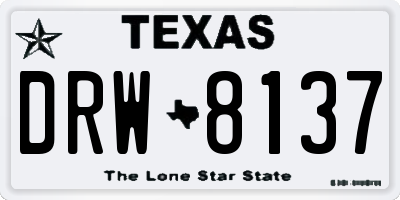 TX license plate DRW8137