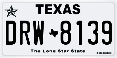 TX license plate DRW8139