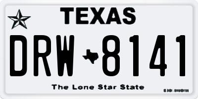 TX license plate DRW8141