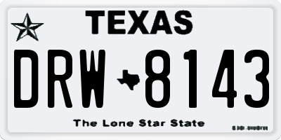 TX license plate DRW8143