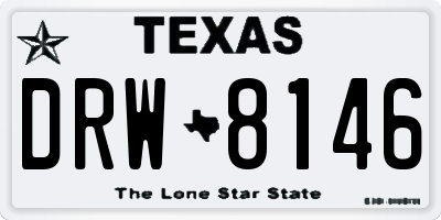 TX license plate DRW8146