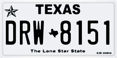 TX license plate DRW8151