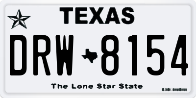 TX license plate DRW8154