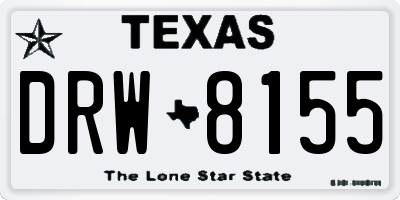 TX license plate DRW8155
