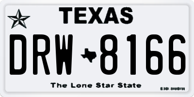 TX license plate DRW8166