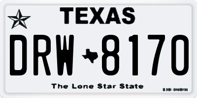 TX license plate DRW8170