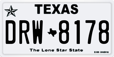 TX license plate DRW8178
