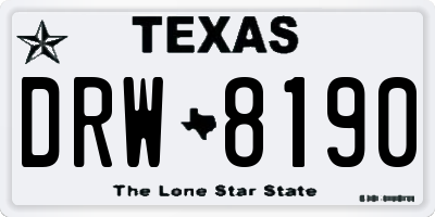 TX license plate DRW8190