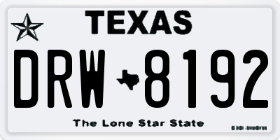 TX license plate DRW8192