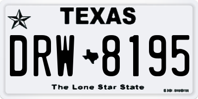 TX license plate DRW8195