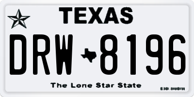 TX license plate DRW8196