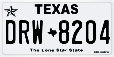 TX license plate DRW8204