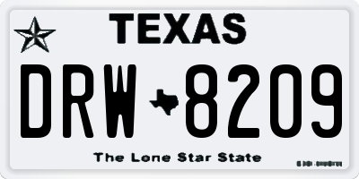 TX license plate DRW8209