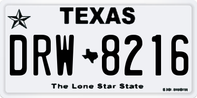 TX license plate DRW8216
