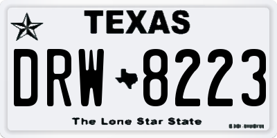 TX license plate DRW8223