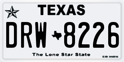 TX license plate DRW8226