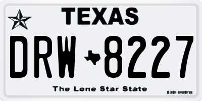 TX license plate DRW8227