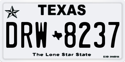 TX license plate DRW8237