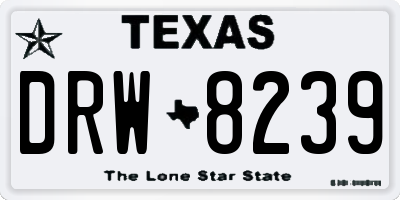 TX license plate DRW8239