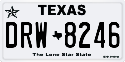 TX license plate DRW8246