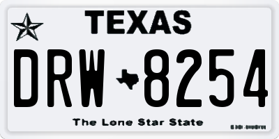 TX license plate DRW8254