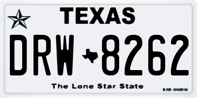 TX license plate DRW8262