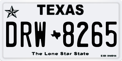 TX license plate DRW8265