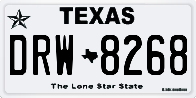 TX license plate DRW8268
